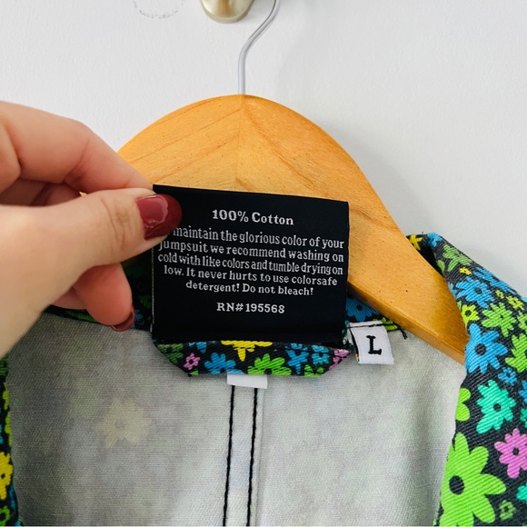 Big Bud Press Rare jumpsuit moss blossom print Size Large - Picture 6 of 9